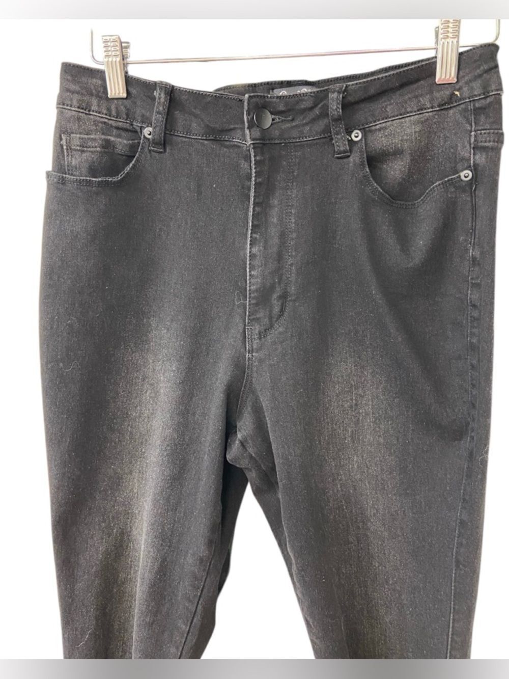 Swank A Posh Black Distressed Skinny Jeans Size Juniors 11 - Picture 3 of 9